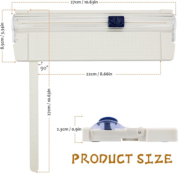 Mini Paper Cutter, Straight Small Paper Trimmer with Side Ruler for Scrapbooking Craft, Paper, Coupon, Label, Cardstock