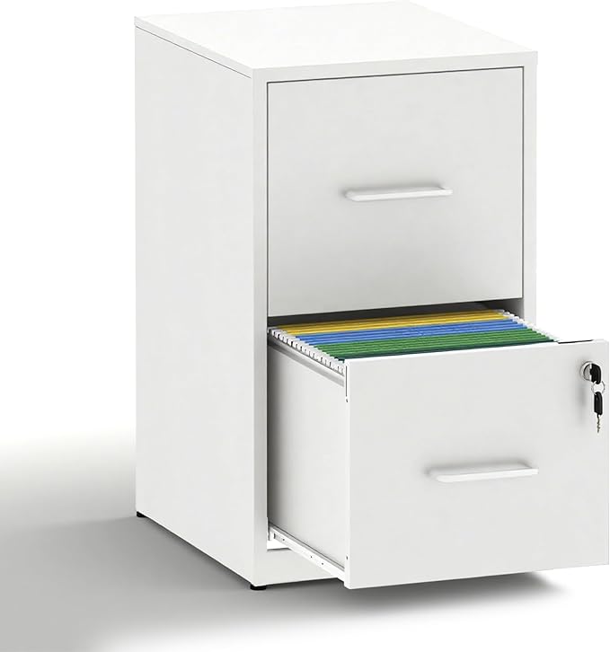 2 Drawer File Cabinet with Lock,Metal Vertical Filing Cabinets for Home Office,Heavy Duty File Storage Cabinet for Letter/Legal/A4/F4 Size File,Assembly Require (Black, Vertical 2 Drawer)