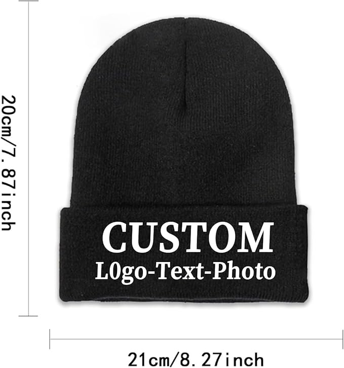 Custom Beanie for Men Women Bulk Custom Winter Hat Beanies with Logo Text Image Personalized Knit Hats Gifts for Business