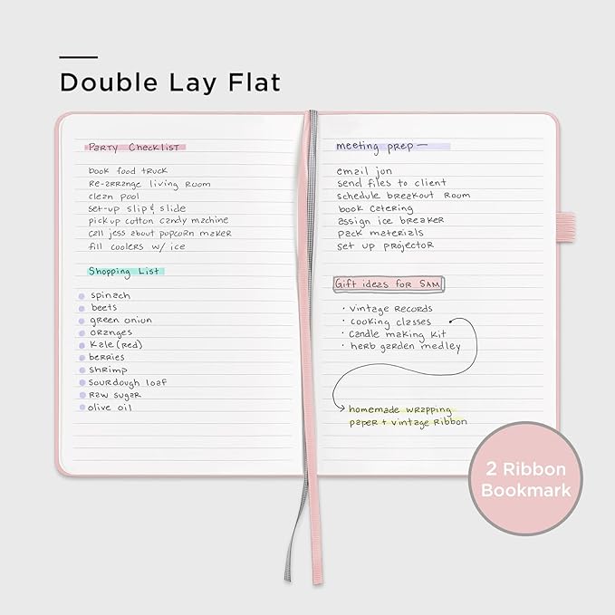 &And Per Se Lined Journal Notebook, 160 Pages, A5 5.7 x 8 inches College Ruled Thick Paper Notebook Journals for Writing, Hardcover Notebooks for Women Men Office School (1 Pack, Pink)