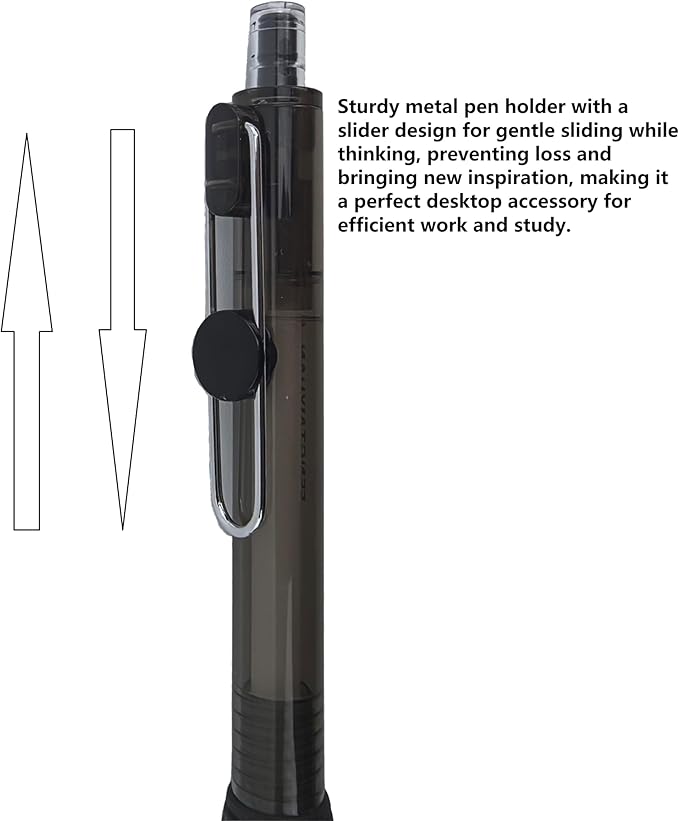 Fengtaiyuan Black Ink, 0.5mm, Retractable Gel Ink Rollerball Pens, Extra Fine, Comfortable Grip, Easy Hold, Writting Smooth, 6 Pack (BlackZS05P6)