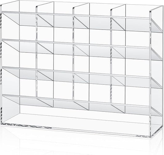 Acrylic Pen Organizer Storage for 200 Markers Vertical Marker Organizer Acrylic Pen Display Holder for Office Desk Desktop Stationery Pencil Storage, Clear, 13 x 4 x 10.2 Inch