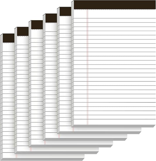 5" x 8" Note Pads 6 Pack of Legal Pads Narrow Ruled Notepad with Perforated Notepads 30 Sheets Small Writing Pads 21lb Legal Pad Quality Paper Ideal for Home, Office, or School Use