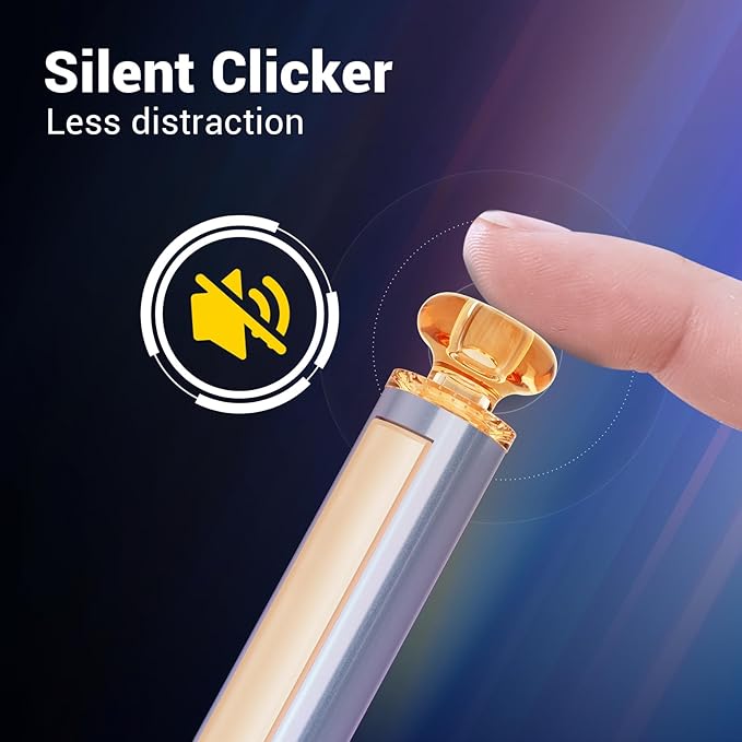 WRITECH Gel Pens Black Ink: Sleek Metal Barrel Pen Fine Point 0.7mm Retractable 3ct No Smear Quick Dry Smooth Writing Silent Clicker Space Up Astroline