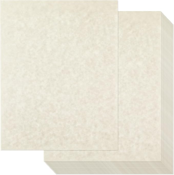 Epakh 100 Pcs Old Age Parchment Paper 8.5 x 11 Inch Standard Letter Vintage Colored Old Parchment Semblance Double Side Printing Paper (Light Gray)