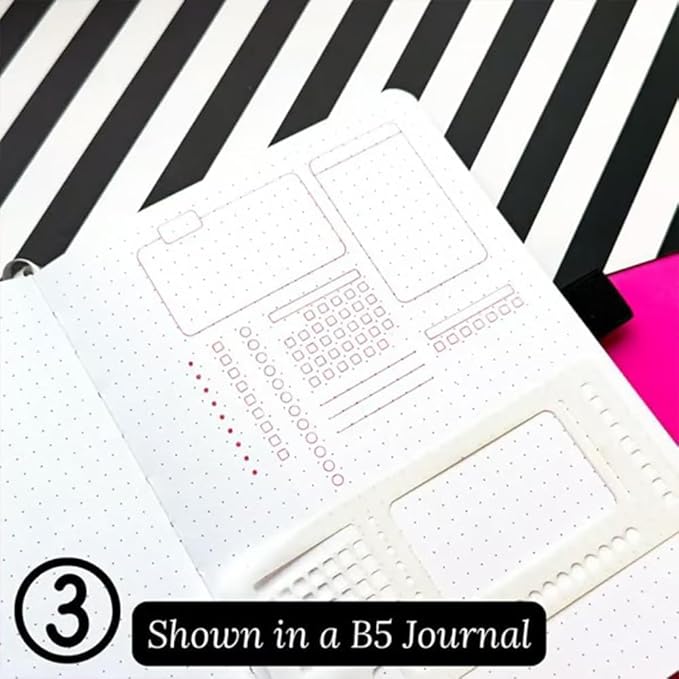Handmade Flexible Record Template,New 3-Pack Stencils Drafting Tools, Reusable Templates Planner Stencils for Journaling Checklists Boxes Lines & Daily Planning