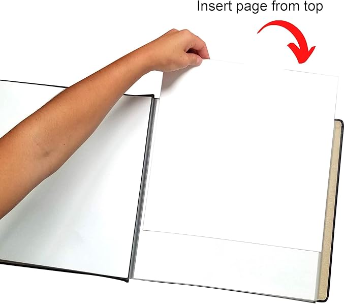 Old Town Bonded Leather Photo Album, Large Leather Scrapbook, Expandable Scrapbook Album 12x12 Double-Sided White Paper Pages and Optically Clear Pockets, Faux Suede Lining, Burgundy