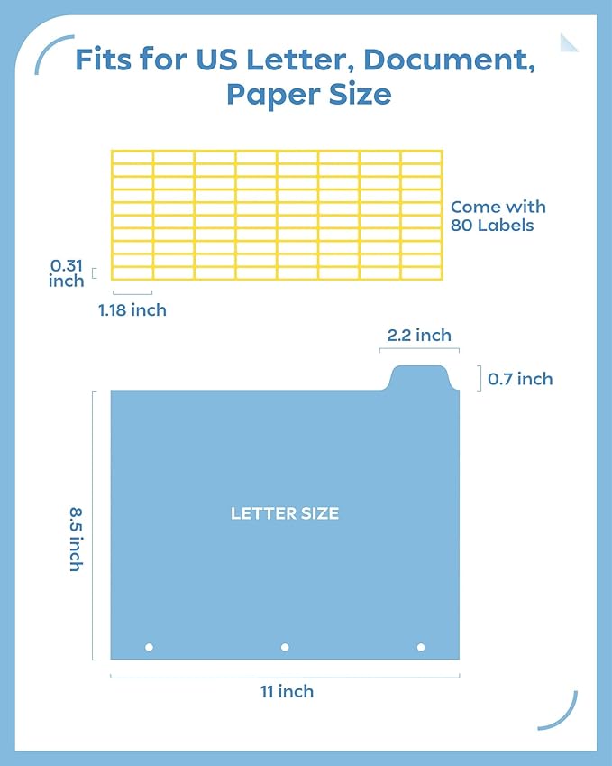 8 Tab Binder Dividers for 3 Ring Binder, 4 Set/32 Count, Thicken, Write & Erase Reusable Waterproof Plastic Binders for School & Office Files, Extra 80 Labels