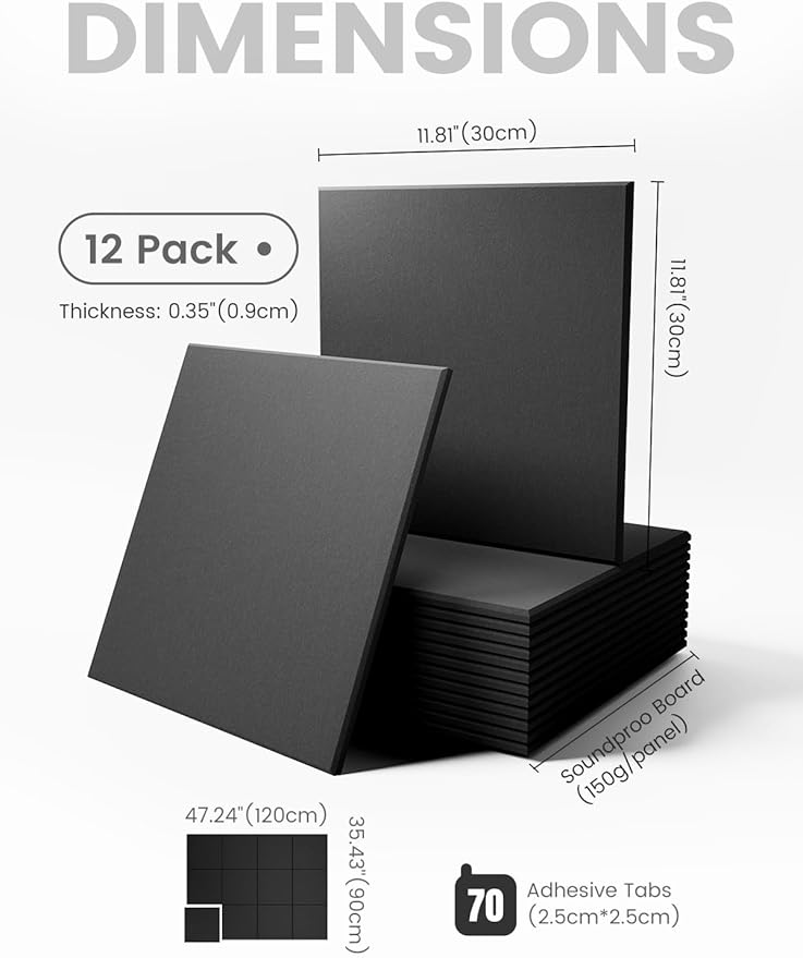 Large Felt Bulletin Board Large 48" x 36" Cork Board Alternative-12 Pack with 70 Safe Removable Adhesive Tabs, Cork Boards for Walls Cork Board for Home Office Classroom Pin Board - Black