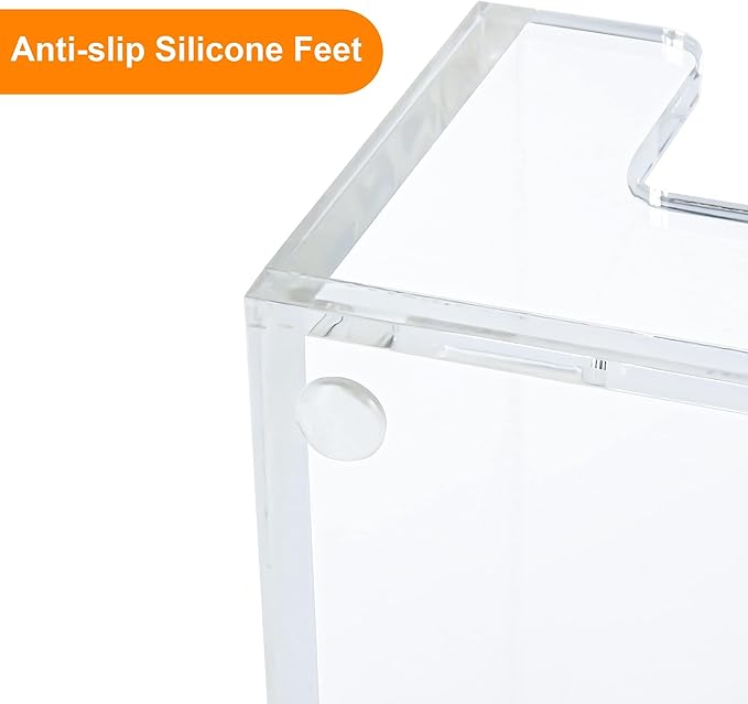 Acrylic 2in1 Sticky Note Holder A Versatile Desk Organization Solution for Office Home School Post Bank Dispenser for 3"X3" Memo (DP002)