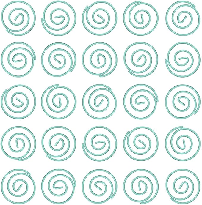 JAM PAPER Circular Paper Clips - Round Paperclips - Teal - 50/Pack