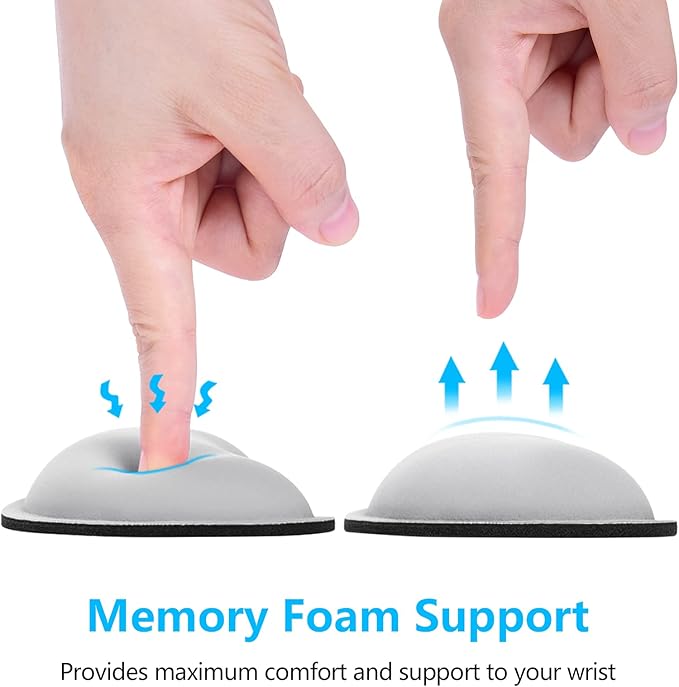 Dapesuom Mouse Wrist Rest, Ergonomic Memory Foam Mouse Wrist for Computer Desk Mats Support, PU Leather Hand Rest Pad Cushion for Gaming, Laptop, Men, Women, Pain Relief & Easy Typing, Space Gray