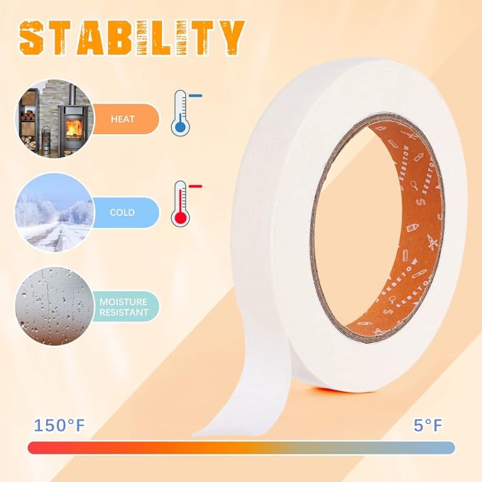 Masking Tape Bulk 10 Packs 0.75 Inch - Masking Tapes Artist Drafting Tapes White Beige, General Purpose for Craft, Art, Office, School, 3/4 Inch x 55 Yards x 10 Rolls