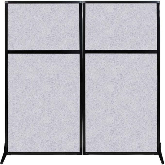Versare Office Workstation Screen | Portable Wall Divider | Modern Cubicle | Freestanding Privacy Screen | Flexible Work Space | 2 Panels | 66" Wide x 70" Tall Marble Gray SoundSorb Panels