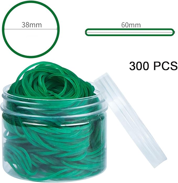 AMUU Rubber Bands 300pcs Green Small Rubber Bands for Office School Home size16 Elastic Band Office School Home Strong Elastic Band Loop Office Supplies
