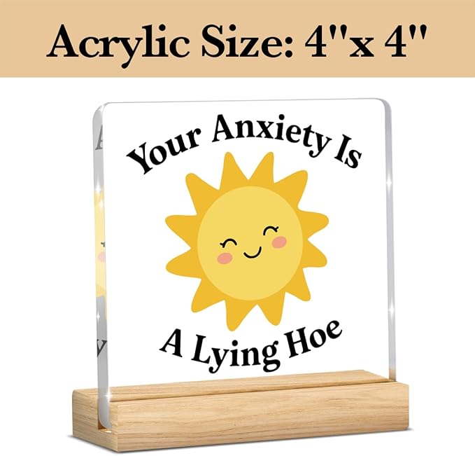 Funny Therapy Office Decor, Mental Health Office Desk Decor, Therapist Offices Must Haves, Gifts for Women Psychologist Therapist, Mental Health Awareness Acrylic Sign for Halloween Christmas Gift