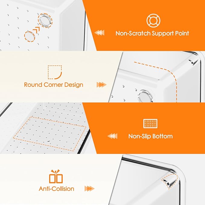 Criusia Drawer Organizer, 10 Pack Large Clear Plast Set, 3 Size Versatile Bathroom and Vanity Organizer Trays, Storage Bins for Makeup, Bedroom, Kitchen Utensils