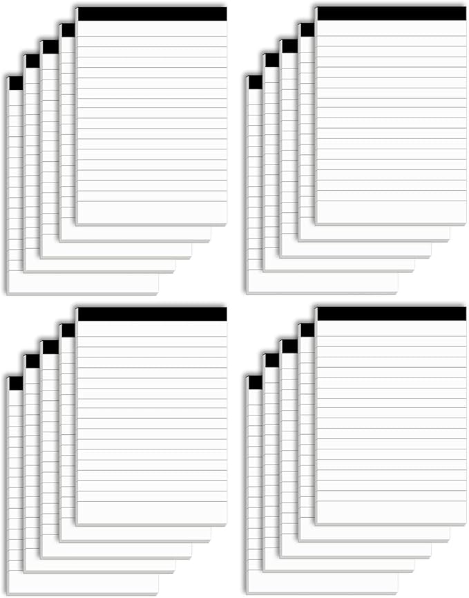 Notepads Bulk for Daily Planning and Organization of Work – 4 x 6-inches Ruled Pages – Thick Bright White Paper – 30 Pages – Note Pads College Ruled – Pack of 20
