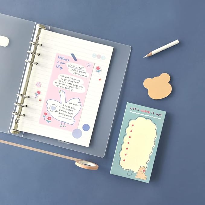 Monolike Memopad Storytown Afternoon A SET - 4 Packs, 4 Different Designs, 80 Sheets Per Pad, Total 320 Sheets, Note pads, Writing pads, 80x148mm