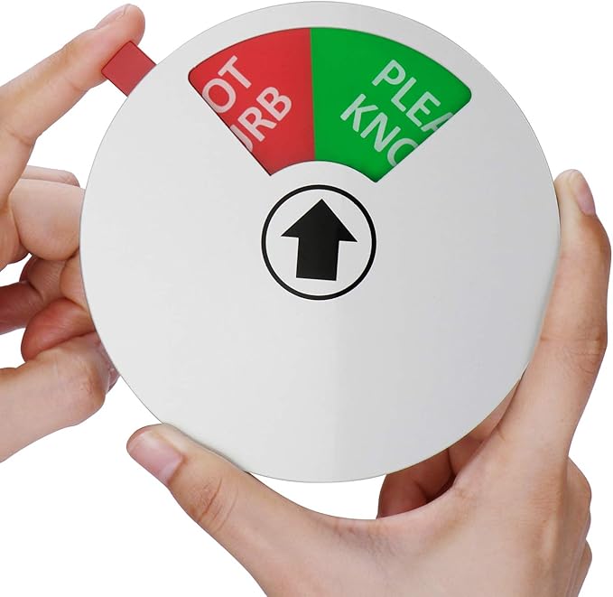 Kichwit Privacy Sign for Office Door, Do Not Disturb, Out of Office, Please Knock, In a Meeting, Conference Sign for Offices, 5 Inch, Silver