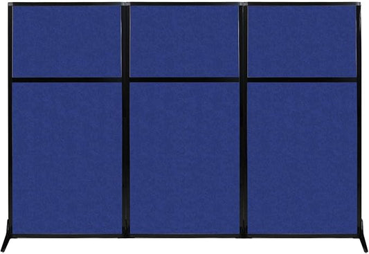 Versare Office Workstation Screen | Portable Wall Divider | Modern Cubicle | Freestanding Privacy Screen | Flexible Work Space | 3 Panels | 99" Wide x 70" Tall Blue SoundSorb Panels