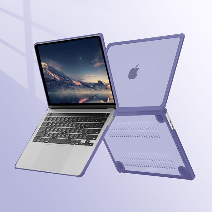 MOSISO Compatible with MacBook Pro 13 inch Case M2 2025-2016 A2338 M1 A2251 A2289 A2159 A1989 A1708 A1706, Anti-Cracking Heavy Duty Plastic TPU Bumper Hard Case&Keyboard Skin&Screen Film,Lavender Gray