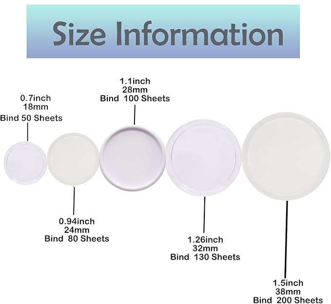 100pcs Discbound Notebook Discs DIY Planner Accessories fits for Tul,Levenger,Arc,Happy Planner,Talia(Super Clear White Clear Mixed,1.1inch/28mm)