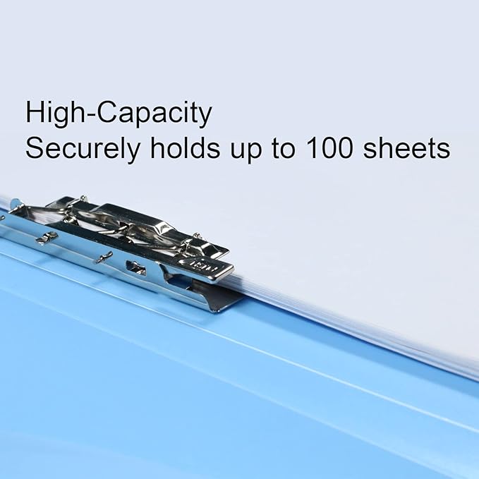 Acocony Punchless Binder with Clamp Letter Size Punchless Clamp Binder 8.5 x 11 Report Covers Plastic Dazzling Multicolor Pack of 5