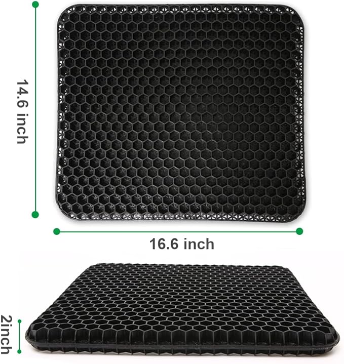 Gel Seat Cushion for Long Sitting (Super Large & Thick), Soft & Breathable, Gel Chair Cushion for Wheelchair, for Hip Pain, Gel Seat Cushion for Office Chair