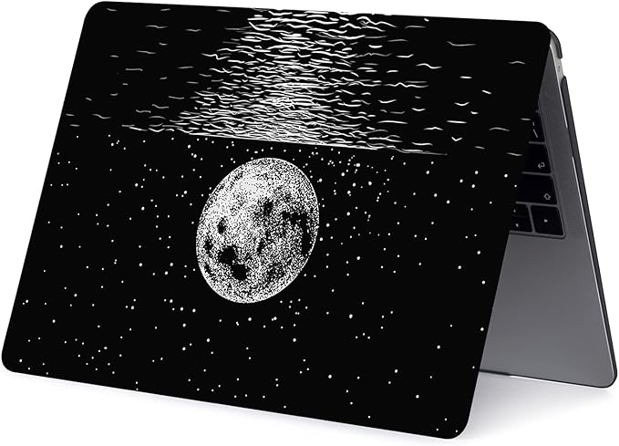 Case Compatible with MacBook Air 11 Inch Model A1370 & A1465, 2 in 1 Matte Plastic Laptop Hard Shell Snap on Case Bundle with Keyboard Cover for Mac Air 11,6" - Moon