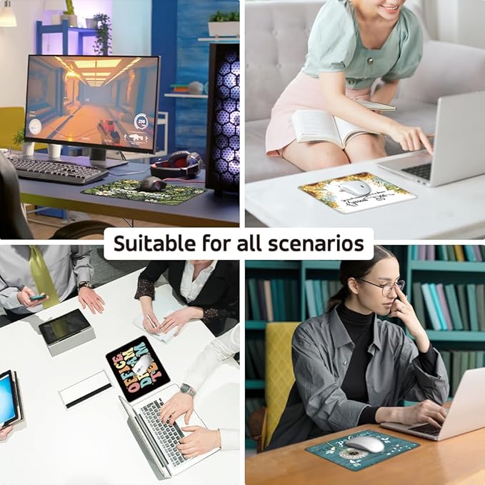 Here We Go Again. I Mean Good Morning Square Mouse Pad, Non-Slip Rubber Base Mouse Mat for Office Home Work Game Study, Office Humor Gag Gifts for Woman Boss Mentor Leader Coworker