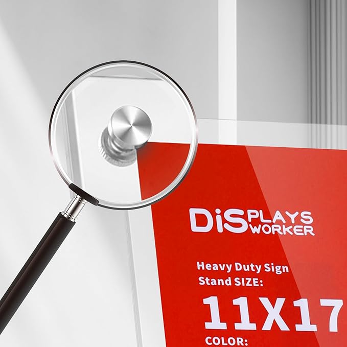 DISPLAYSWORKER Adjustable Heavy Duty Pedestal Sign holder floor Stand, acrylic sign stand poster stand , Standing Floor for 8.5 x 11 inch,Black (black, acrylic frame 8.5-x-11-inch)