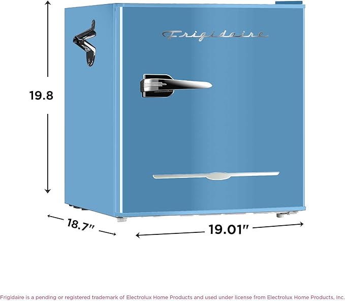 Frigidaire EFR176 1.6 cu. ft. Retro Bar Fridge with Side Bottle Opener (Blue)