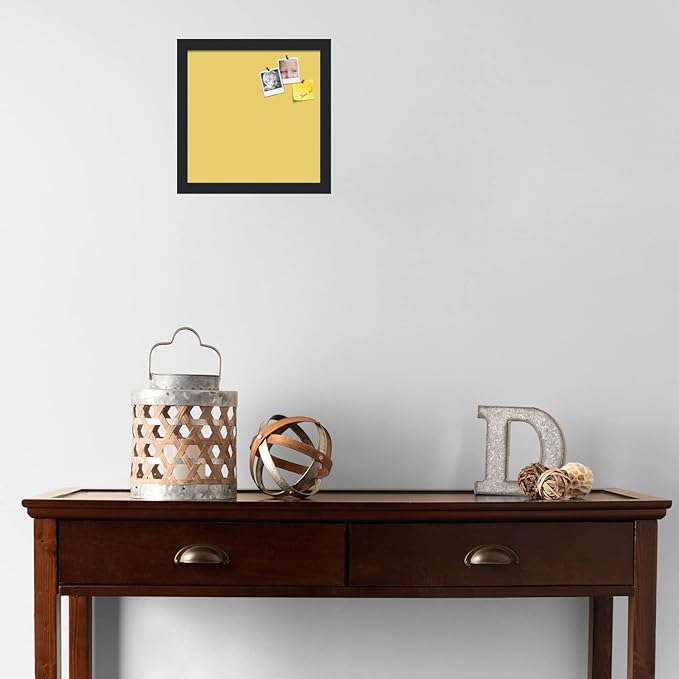 PinPix 12x12 Inch Cork Bulletin Board. This Decorative Framed Pin Board Comes with Honey Pastel Design and a Satin Black Frame. Ideal for Home Office Decor or Message Board (PinPix-1810)
