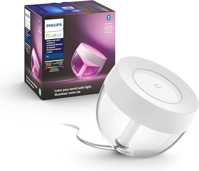Philips Hue Iris Smart LED Table Lamp, White - White and Color Ambiance - 1 Pack - Control with Hue App - Works with Alexa, Google Assistant, and Apple Homekit