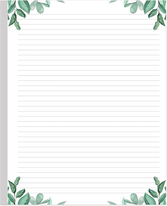 Stationery Lined Paper, Letter Size Unpunched Ruled Filler Paper, 100Sheets/200Pages Loose-Leaf Line, 100gsm, 8.5'' x 11'', Leaf