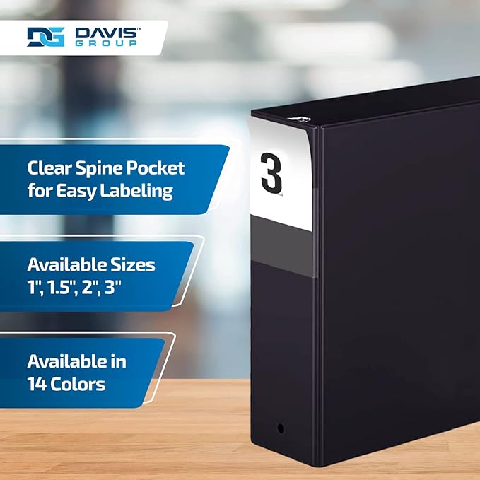 Premium Economy 6-Pack 3-Ring Binders for School or Office, Round-Ring Binders, 3 Inch, Black