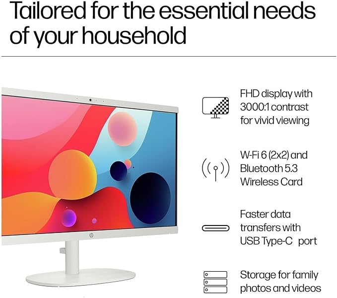 HP 22 inch FHD All-in-One Desktop Computer PC 2025 Flagship, 32GB RAM, 1.5TB Storage (1TB SSD + 500GB Ext), Intel Celeron CPU, Webcam, WiFi 6, HubxcelAccessory, Win 11 Pro, Lifetime Office 2024