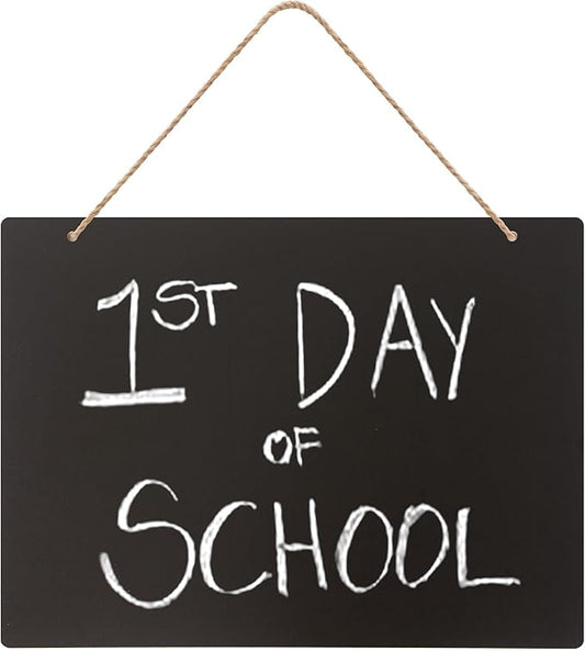 NEWNEWSHOW 8.7x12 Inch Erasable Message Board Sign with Hanging String, Store Signs Chalkboard, Menu Chalkboard, Message Board, Bar and Special Event Decorations, Double-Sided Painting