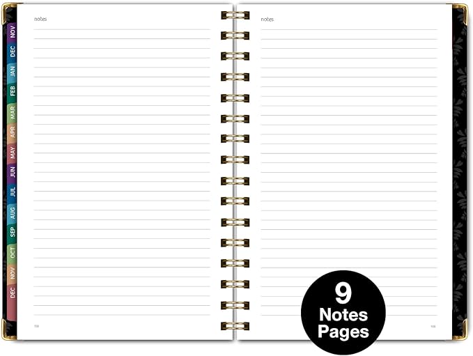 HARDCOVER 2026 Planner, 5.5"x8": 14 Months (November 2025 - December 2026), Daily Weekly Monthly Planner, Yearly Agenda, Bookmark, Pocket Folder and Sticky Note Set (Sugar Skull)