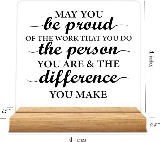 Thank You Gifts for Women Men, Appreciation Gifts for Coworkers Boss Leader Teacher Mentor Coach, New Job Gift, Coworker Acrylic Desk Sign Decor