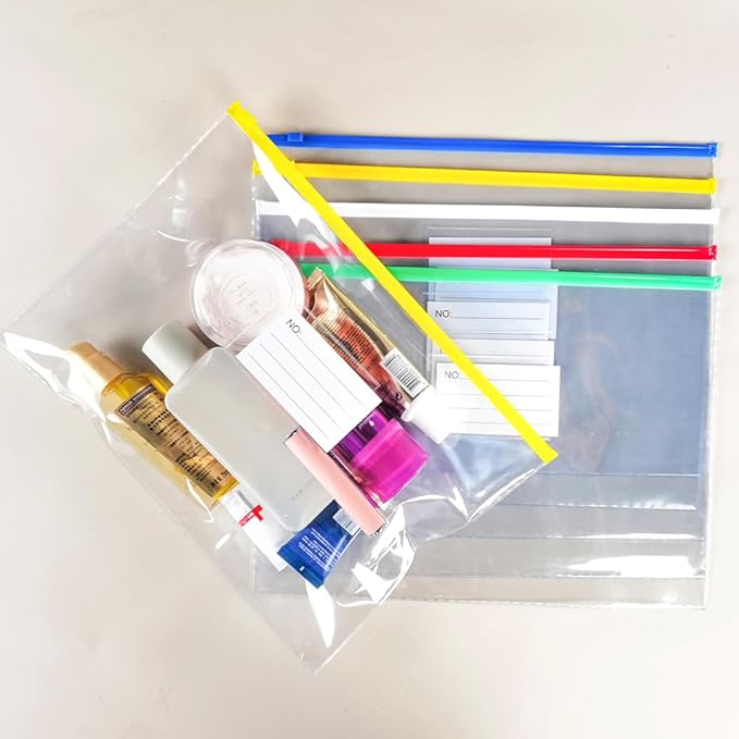 BOPART 30Pcs Poly Zip Envelopes A4 Letter Size Plastic Envelopes File Folders for Documents, Reusable Envelope Clear Zipper Pouch with Label Pocket for Home Office School Travel Supplies Storage