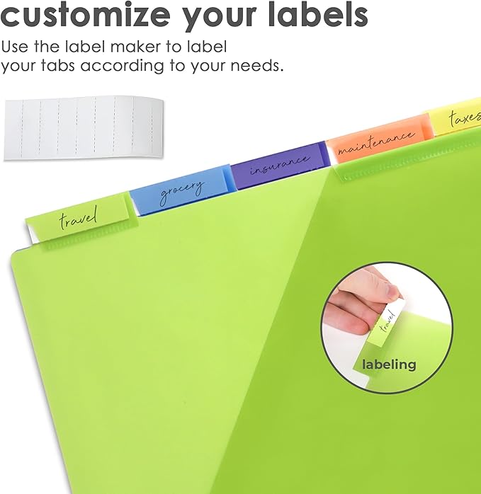 Darice 8-Tab Plastic Dividers 24 Pcs - Binder Dividers with Front Pockets and Tabs - Multicolored Plastic Divider for 3 Ring Binder - File Organization – Ideal for Office, Back to School Supplies