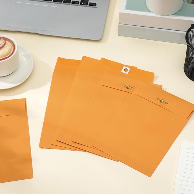 Teling 50 Pcs 5 x 7.5 Manilla Envelopes Clasp Kraft Catalog with Closure for Storing Mailing 28 lb Kraft Envelope Paper for Office Document School Business Home