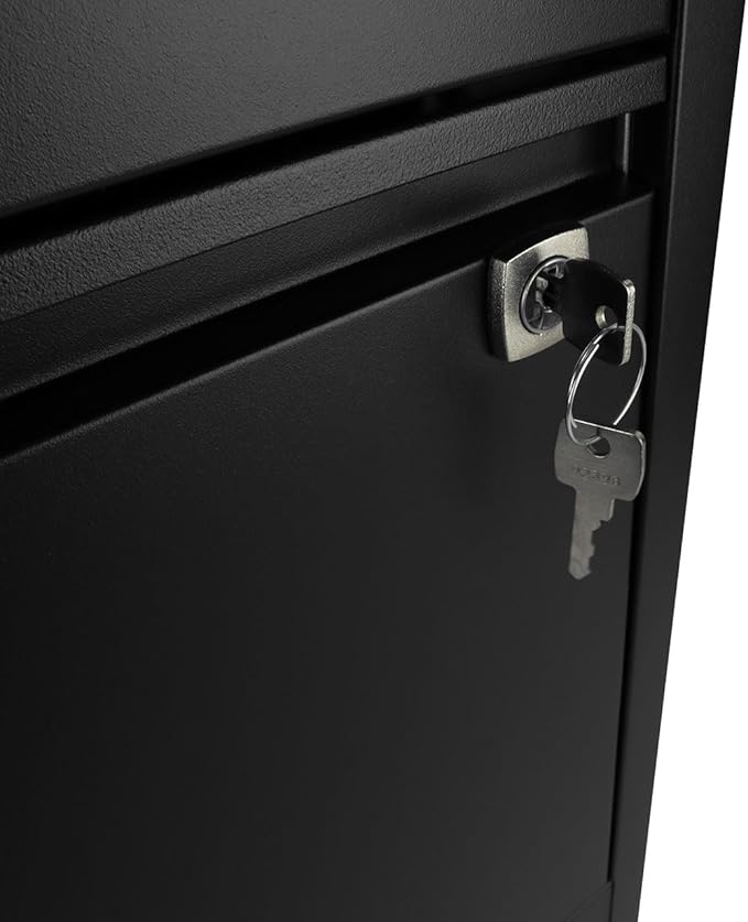 Bisley 2-Drawer Flush Front Vertical File Cabinet - Black, 2 Hanging File Drawers, Powder-Coated Steel, Locking Drawers