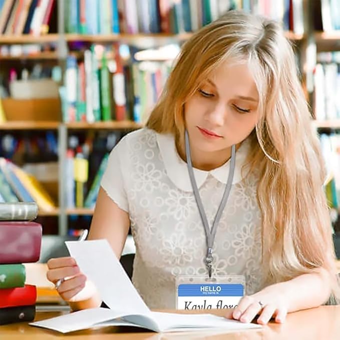 10pack Lanyards for Id Badges Holder Bulk Lanyard with Clip Swivel Hooks for Name Tag ID Badge Holder,Students, Employees (10, Grey)