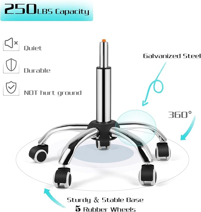COSVALVE Armless Desk Chair, Mid Back 360 Degree Swivel Office Chair, Height Adjustable Executive Conference Task Chair with Rolling Wheels and Diamond Pattern, for Home Computer Barber, Black