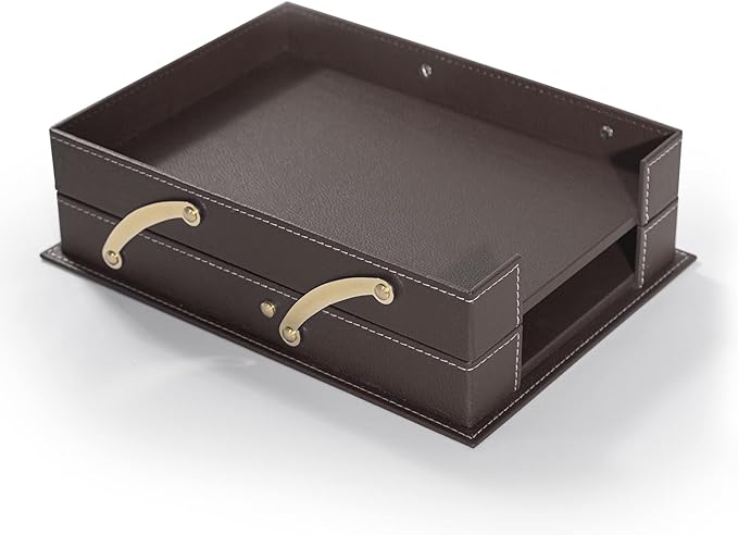 MOOGCO Desk Organizers - Desk Accessories - Leather Desk Organizer - Bonded Leather Set - Office Desk Accessories - Home Office Accessories - Desk Supplies - Leather Desk Set - Office Accessories