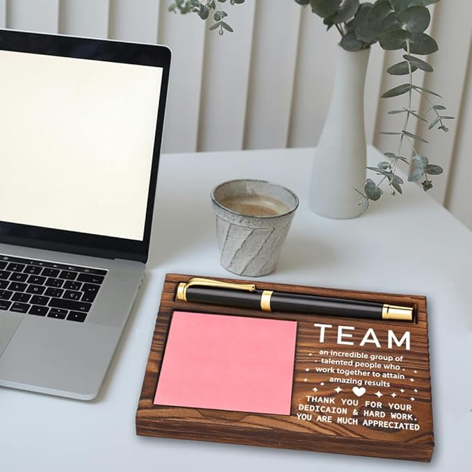 Team Sticky Note Holder, Team Appreciation Thank You Gifts for Women Men Employee Coworkers Mentor, Team Gifts Office Desk Self-Stick Note Pad Holders YB360