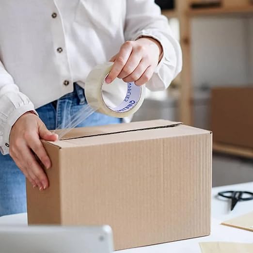 6 Rolls [Upgraded] Clear Premium Packing Tape, 65 Yards, 2.2 mil, Heavy Duty Packaging Tape for Shipping, Moving, Sealing - Stronger & Thicker